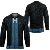 New Zealand Maori Kowhaiwhai Hockey Jersey Kikorangi Maui and Mangopare - Polynesian Pride