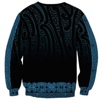 New Zealand Maori Kowhaiwhai Sweatshirt Kikorangi Maui and Mangopare