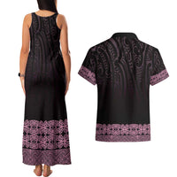New Zealand Maori Kowhaiwhai Couples Matching Tank Maxi Dress and Hawaiian Shirt Mawhero Maui and Mangopare