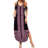 New Zealand Maori Kowhaiwhai Family Matching Summer Maxi Dress and Hawaiian Shirt Mawhero Maui and Mangopare