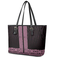 New Zealand Maori Kowhaiwhai Leather Tote Bag Mawhero Maui and Mangopare