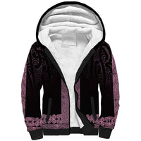 New Zealand Maori Kowhaiwhai Sherpa Hoodie Mawhero Maui and Mangopare