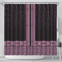 New Zealand Maori Kowhaiwhai Shower Curtain Mawhero Maui and Mangopare