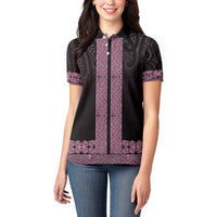 New Zealand Maori Kowhaiwhai Women Polo Shirt Mawhero Maui and Mangopare