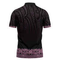 New Zealand Maori Kowhaiwhai Zipper Polo Shirt Mawhero Maui and Mangopare - Polynesian Pride