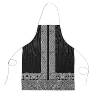 New Zealand Maori Kowhaiwhai Apron Pango Maui and Mangopare LT9 Black - Polynesian Pride