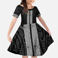 New Zealand Maori Kowhaiwhai Family Matching Summer Maxi Dress and Hawaiian Shirt Pango Maui and Mangopare