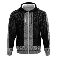 New Zealand Maori Kowhaiwhai Hoodie Pango Maui and Mangopare