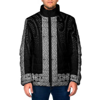 New Zealand Maori Kowhaiwhai Padded Jacket Pango Maui and Mangopare - Polynesian Pride
