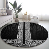 New Zealand Maori Kowhaiwhai Round Carpet Pango Maui and Mangopare