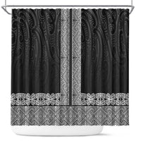 New Zealand Maori Kowhaiwhai Shower Curtain Pango Maui and Mangopare