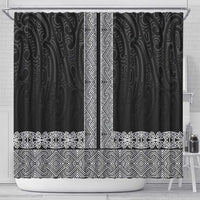 New Zealand Maori Kowhaiwhai Shower Curtain Pango Maui and Mangopare