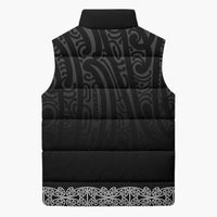 New Zealand Maori Kowhaiwhai Sleeveless Puffer Jacket Pango Maui and Mangopare - Polynesian Pride