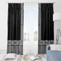 New Zealand Maori Kowhaiwhai Window Curtain Pango Maui and Mangopare