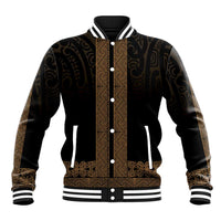 New Zealand Maori Kowhaiwhai Baseball Jacket Parauri Maui and Mangopare