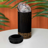 New Zealand Maori Kowhaiwhai 4 in 1 Can Cooler Tumbler Parauri Maui and Mangopare