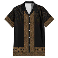 New Zealand Maori Kowhaiwhai Family Matching Off Shoulder Short Dress and Hawaiian Shirt Parauri Maui and Mangopare