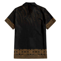 New Zealand Maori Kowhaiwhai Family Matching Off Shoulder Short Dress and Hawaiian Shirt Parauri Maui and Mangopare