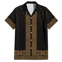 New Zealand Maori Kowhaiwhai Family Matching Short Sleeve Bodycon Dress and Hawaiian Shirt Parauri Maui and Mangopare