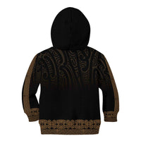 New Zealand Maori Kowhaiwhai Kid Hoodie Parauri Maui and Mangopare