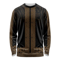 New Zealand Maori Kowhaiwhai Long Sleeve Shirt Parauri Maui and Mangopare
