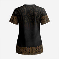 New Zealand Maori Kowhaiwhai Scrub Top Parauri Maui and Mangopare - Polynesian Pride
