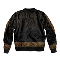 New Zealand Maori Kowhaiwhai Sleeve Zip Bomber Jacket Parauri Maui and Mangopare
