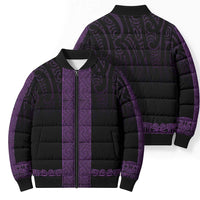 New Zealand Maori Kowhaiwhai Bomber Puffer Jacket Waiporoporo Maui and Mangopare - Polynesian Pride