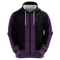 New Zealand Maori Kowhaiwhai Hoodie Waiporoporo Maui and Mangopare