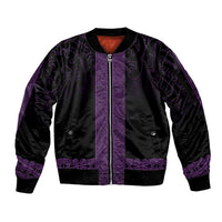 New Zealand Maori Kowhaiwhai Sleeve Zip Bomber Jacket Waiporoporo Maui and Mangopare