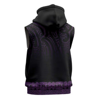 New Zealand Maori Kowhaiwhai Sleeveless Zip Hoodie Waiporoporo Maui and Mangopare - Polynesian Pride