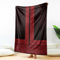 New Zealand Maori Kowhaiwhai Blanket Whero Maui and Mangopare
