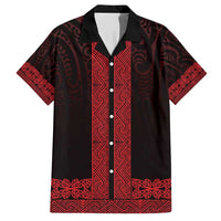 New Zealand Maori Kowhaiwhai Family Matching Off Shoulder Maxi Dress and Hawaiian Shirt Whero Maui and Mangopare