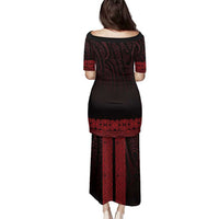 New Zealand Maori Kowhaiwhai Family Matching Puletasi and Hawaiian Shirt Whero Maui and Mangopare