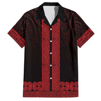 New Zealand Maori Kowhaiwhai Family Matching Short Sleeve Bodycon Dress and Hawaiian Shirt Whero Maui and Mangopare