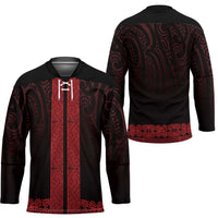 New Zealand Maori Kowhaiwhai Hockey Jersey Whero Maui and Mangopare LT9 - Polynesian Pride