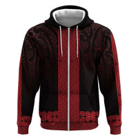 New Zealand Maori Kowhaiwhai Hoodie Whero Maui and Mangopare