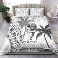 Custom Fiji Black Fern Bedding Set Maori Warroir with Fijian Masi Pattern LT9 - Polynesian Pride