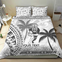 Custom Fiji Black Fern Bedding Set Maori Warroir with Fijian Masi Pattern LT9 - Polynesian Pride