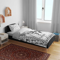 Custom Fiji Black Fern Bedding Set Maori Warroir with Fijian Masi Pattern LT9 - Polynesian Pride