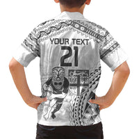 Custom Fiji Black Fern Family Matching Summer Maxi Dress and Hawaiian Shirt Maori Warroir with Fijian Masi Pattern