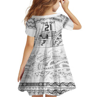 Custom Fiji Black Fern Family Matching Summer Maxi Dress and Hawaiian Shirt Maori Warroir with Fijian Masi Pattern