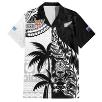 Custom Fiji New Zealand Hawaiian Shirt Maori mix Tapa Pattern Version LT9 Black - Polynesian Pride