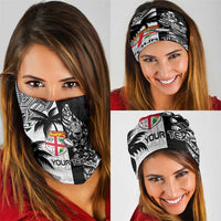 Fiji New Zealand Rugby Neck Gaiter Maori and Tapa Pattern LT9