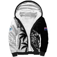 Custom Fiji New Zealand Sherpa Hoodie Maori mix Tapa Pattern Version LT9 Unisex Black - Polynesian Pride