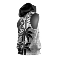 Fiji New Zealand Rugby Personalised Sleeveless Hoodie Maori and Tapa Pattern - Polynesian Pride