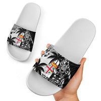 Fiji New Zealand Rugby Personalised Slide Sandals Maori and Tapa Pattern LT9 - Polynesian Pride