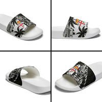 Fiji New Zealand Rugby Personalised Slide Sandals Maori and Tapa Pattern LT9 - Polynesian Pride