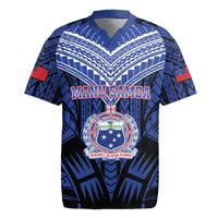 Custom Manu Samoa Sevens Rugby Rugby Jersey Samoan Tribal Tattoo LT9 Blue - Polynesian Pride