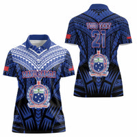 Custom Manu Samoa Sevens Rugby Women Polo Shirt Samoan Tribal Tattoo